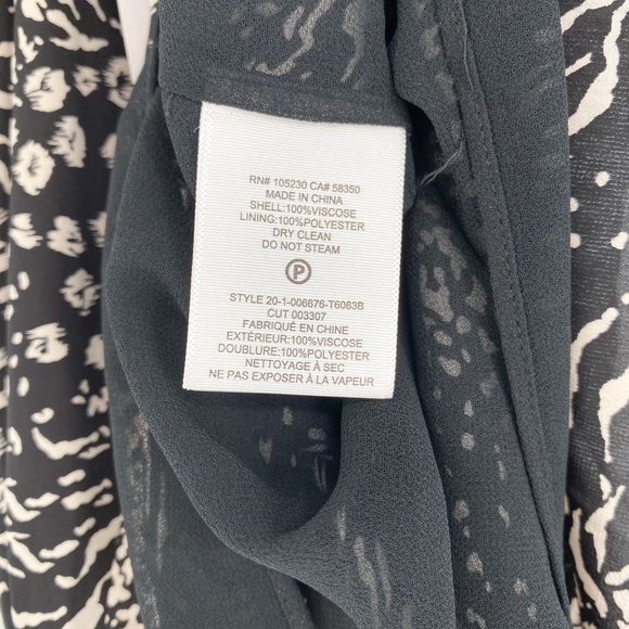 Joie Womens Top Black Animal Print Mock Neck Sleeveless Ruched Blouse Small - Picture 8 of 8